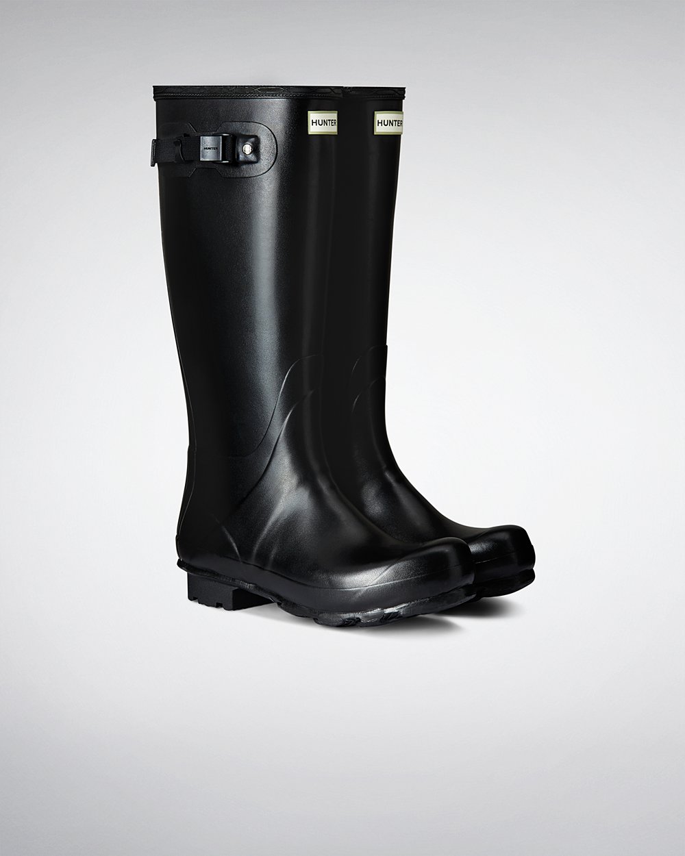 Mens Hunter Norris Field - Tall Rain Boots Black - 5489-CRBNV